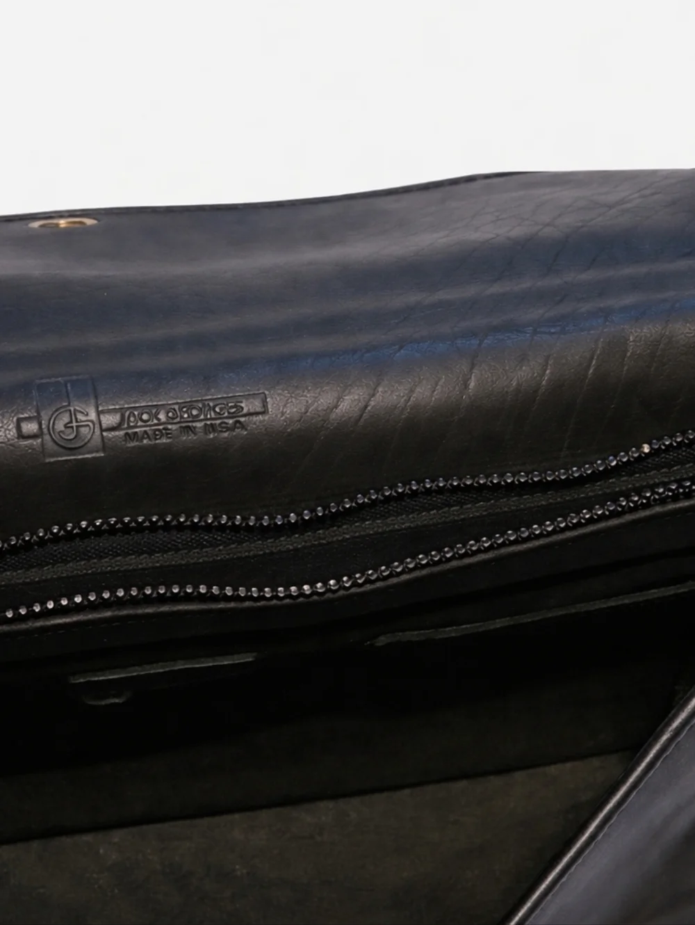 Vintage Jack Georges Black Leather Briefcase Messenger Bag Made in USA Turn Lock